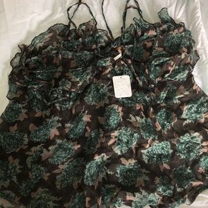 NWT Free People floral strappy top